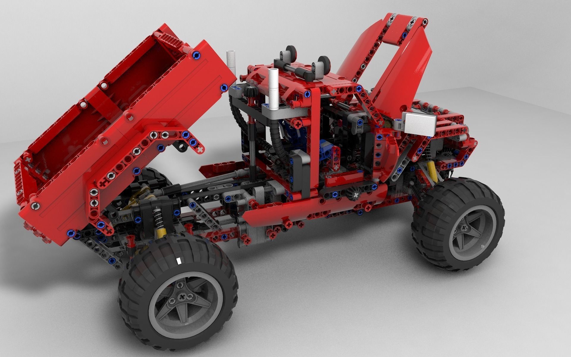 Lego Jeep  Low-poly 3D model_6