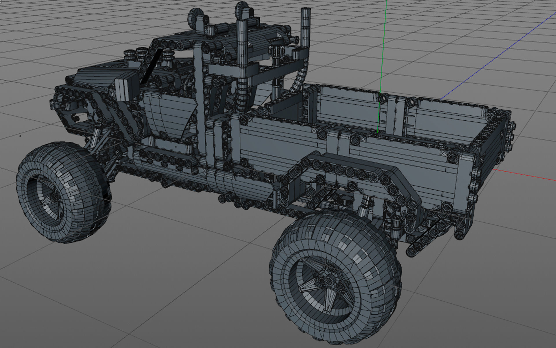 Lego Jeep  Low-poly 3D model_9