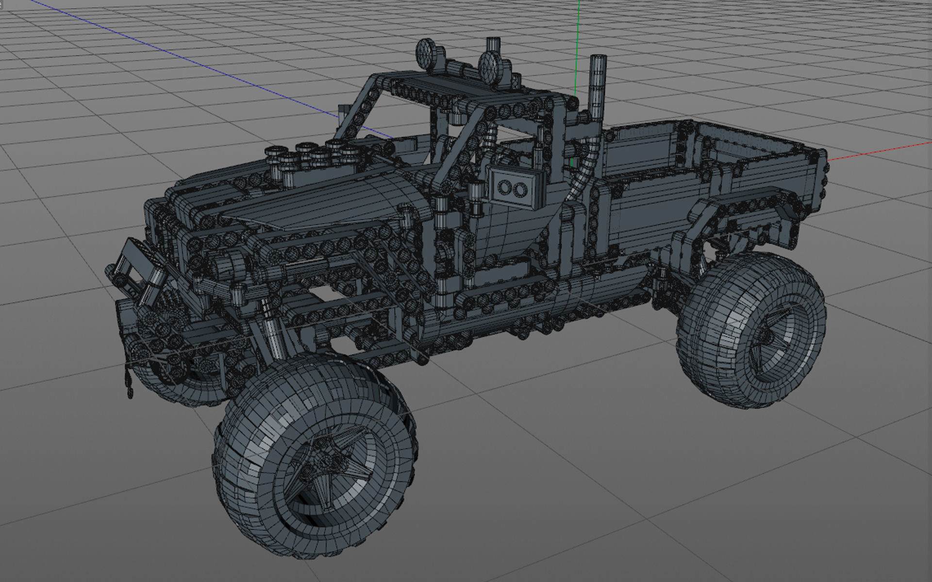 Lego Jeep  Low-poly 3D model_8