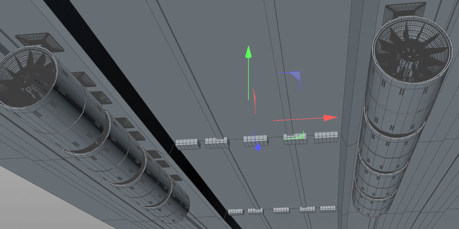 air system ROTOR and tunnel roof with lights 3D model_4