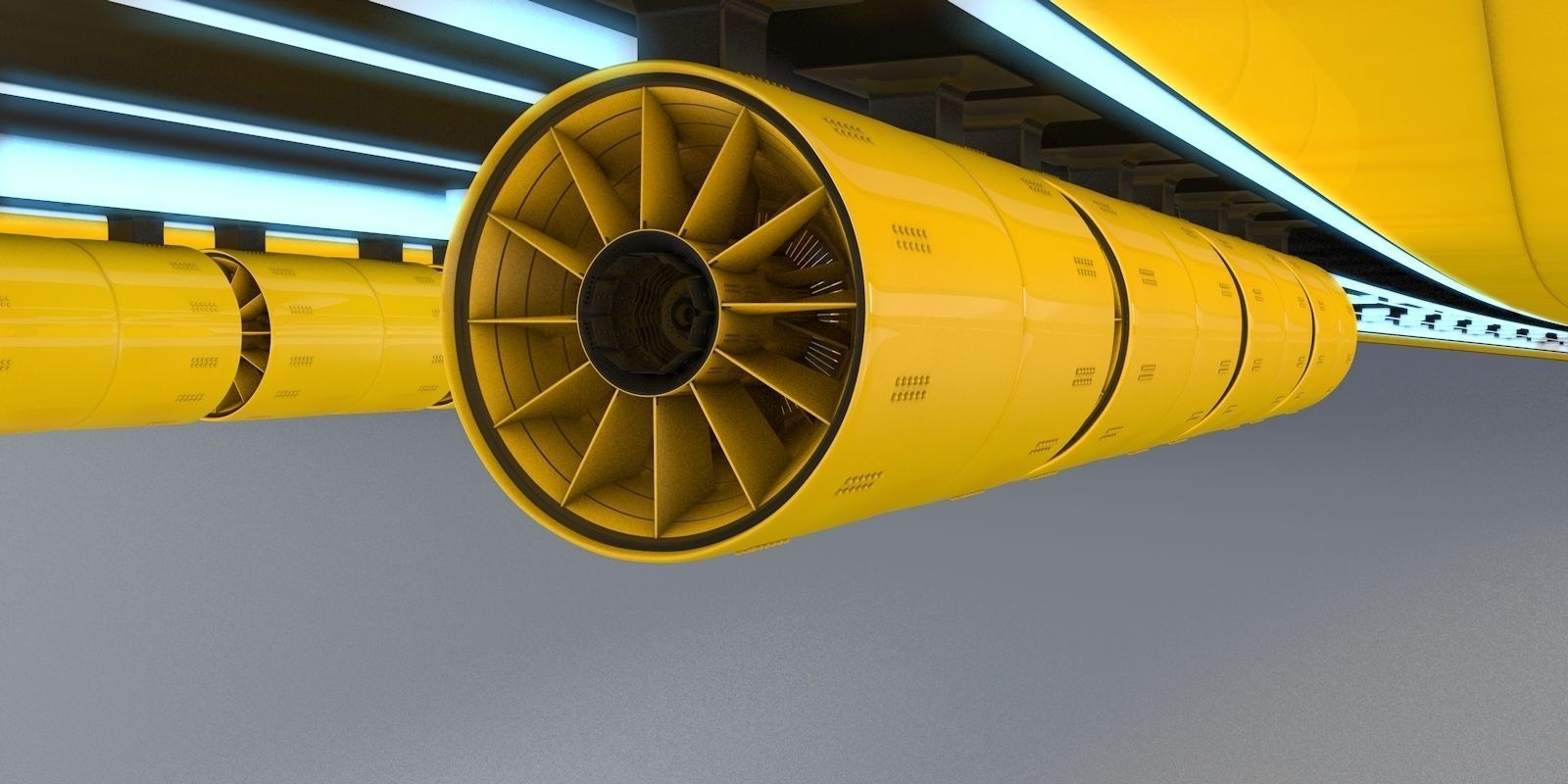 air system ROTOR and tunnel roof with lights 3D model_7