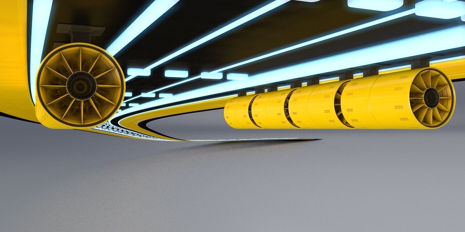 air system ROTOR and tunnel roof with lights 3D model_6