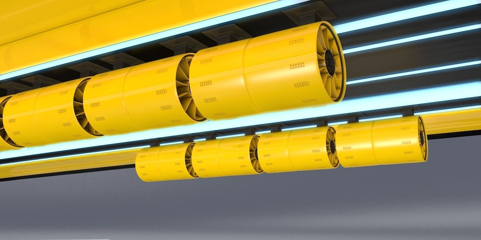 air system ROTOR and tunnel roof with lights 3D model_5