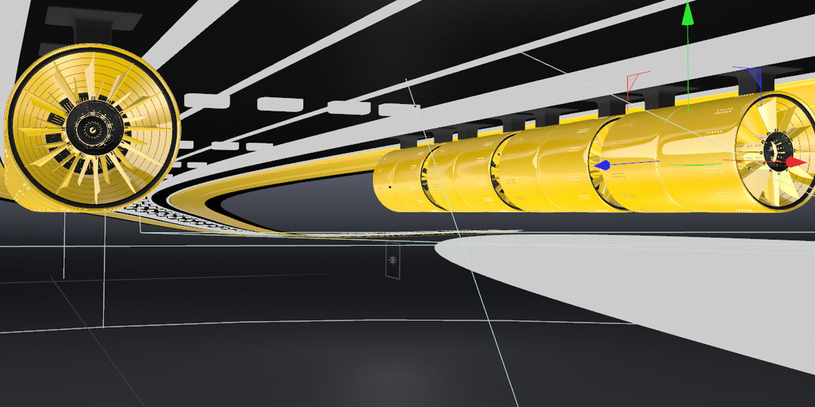 air system ROTOR and tunnel roof with lights 3D model_9