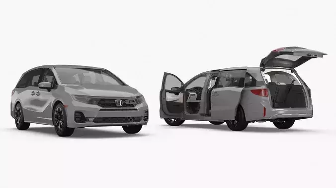Honda Odyssey 2025 Family Minivan Silver 3D model 2