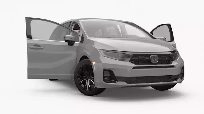 Honda Odyssey 2025 Family Minivan Silver 3D model 7