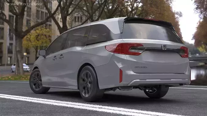 Honda Odyssey 2025 Family Minivan Silver 3D model 4