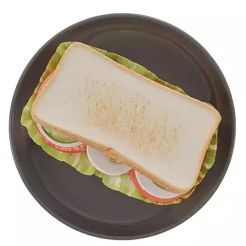 Egg Tomato cucumber Sandwich Low-poly 3D model 3