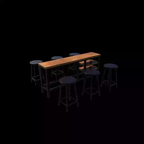 Height Bar Table 01 3D model 6