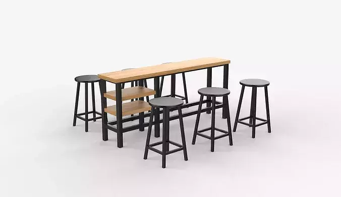 Height Bar Table 01 3D model