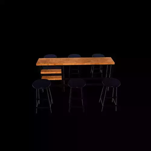 Height Bar Table 01 3D model 5