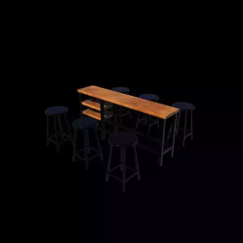 Height Bar Table 01 3D model 7