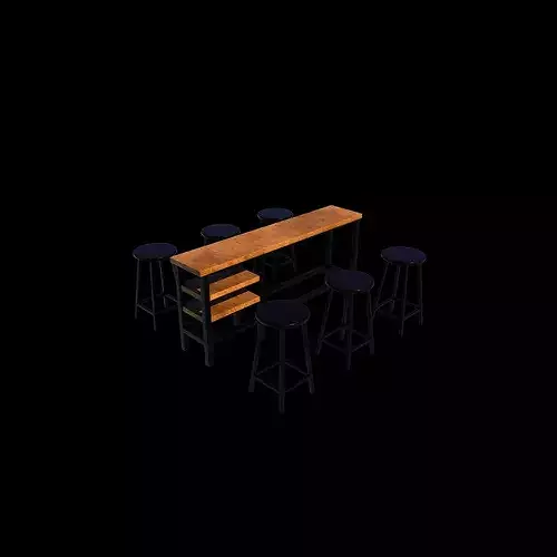 Height Bar Table 01 3D model 4
