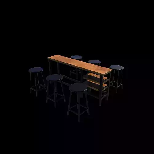Height Bar Table 01 3D model 3