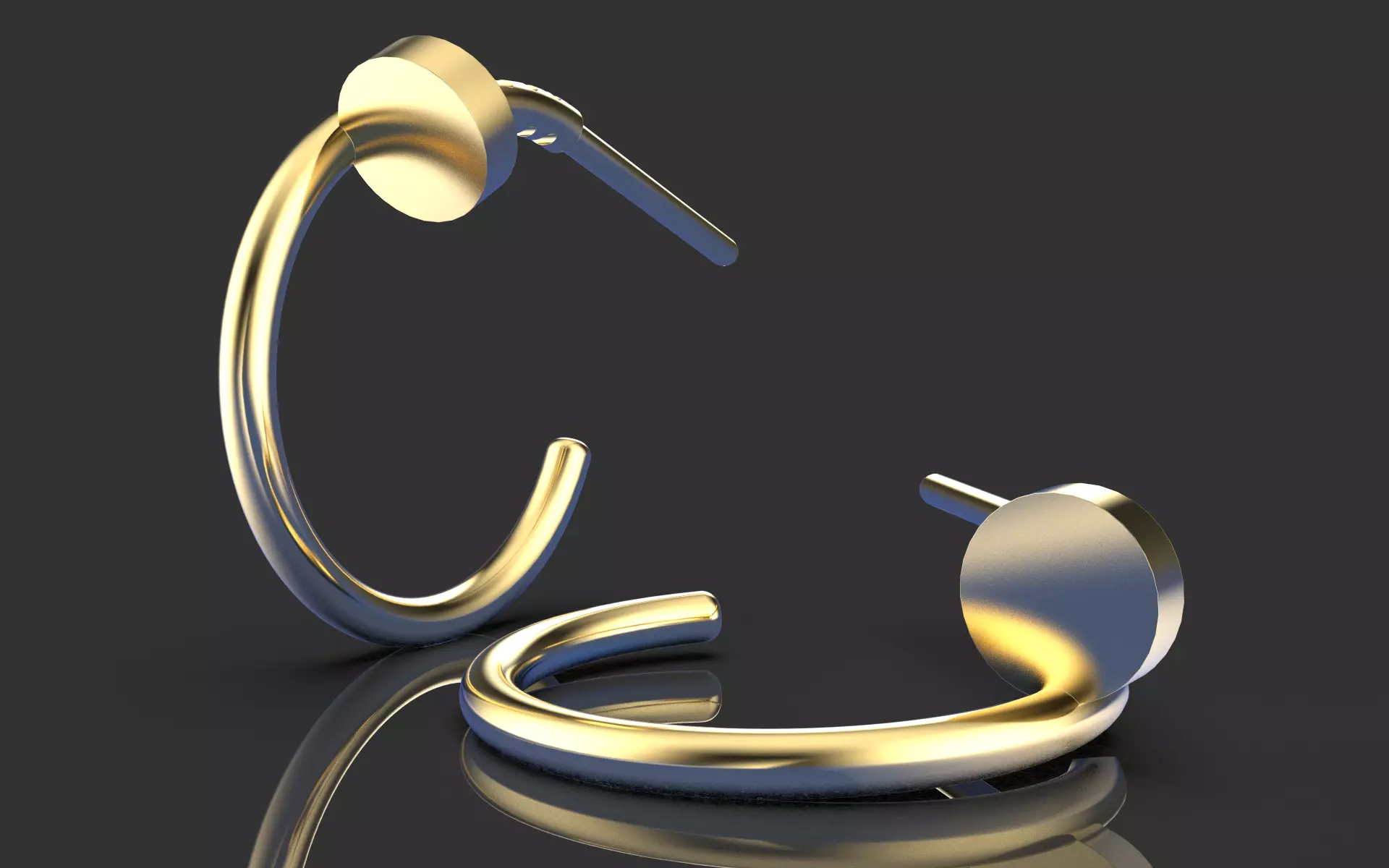 Earrings nail and lock 3D print model