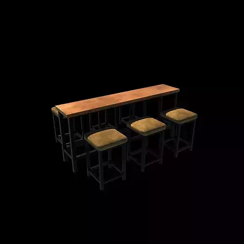 Height Bar Table 3D model 5