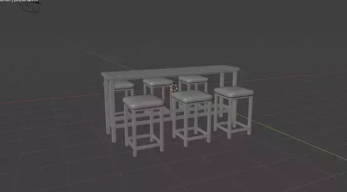 Height Bar Table 3D model 4