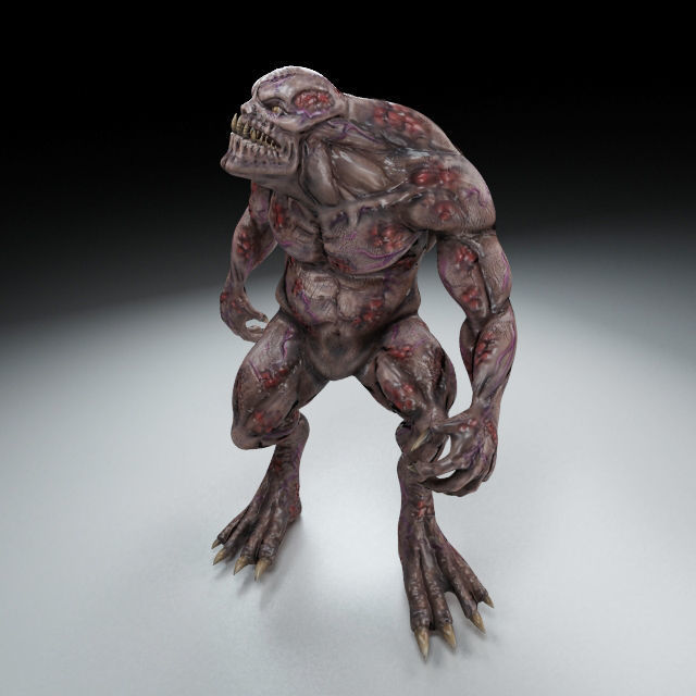 Cavern Troll monster Low-poly 3D model_5