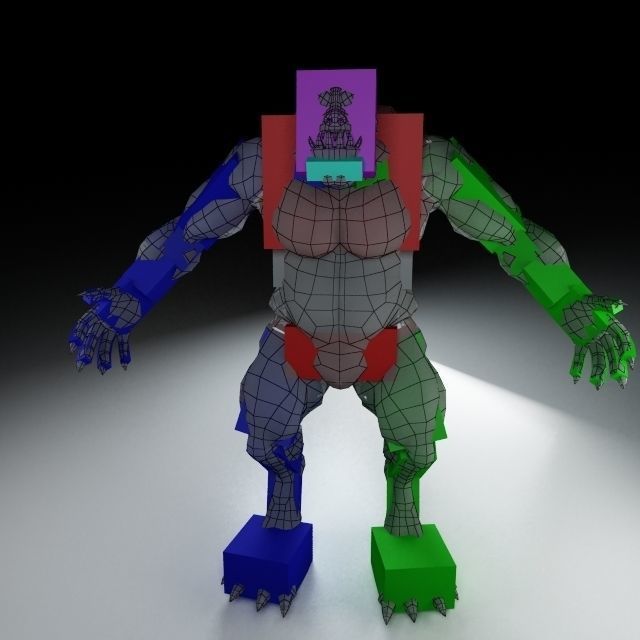 Cavern Troll monster Low-poly 3D model_9