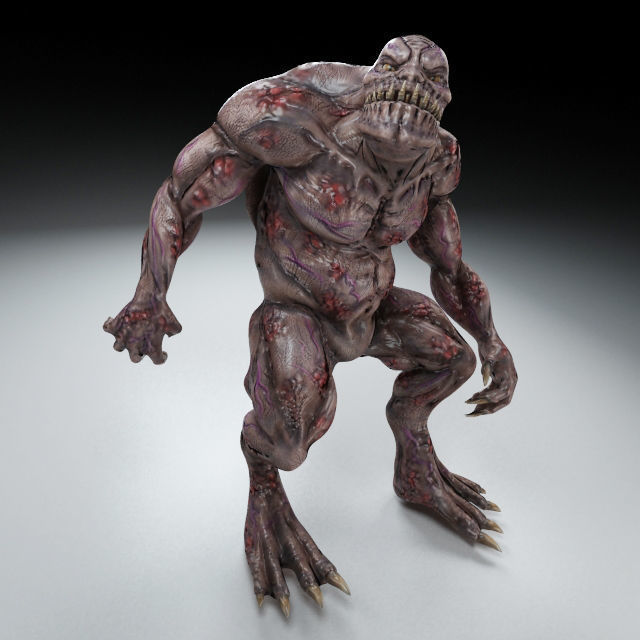 Cavern Troll monster Low-poly 3D model_2