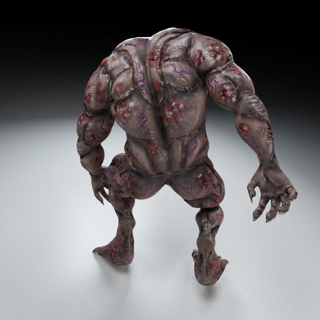 Cavern Troll monster Low-poly 3D model_3