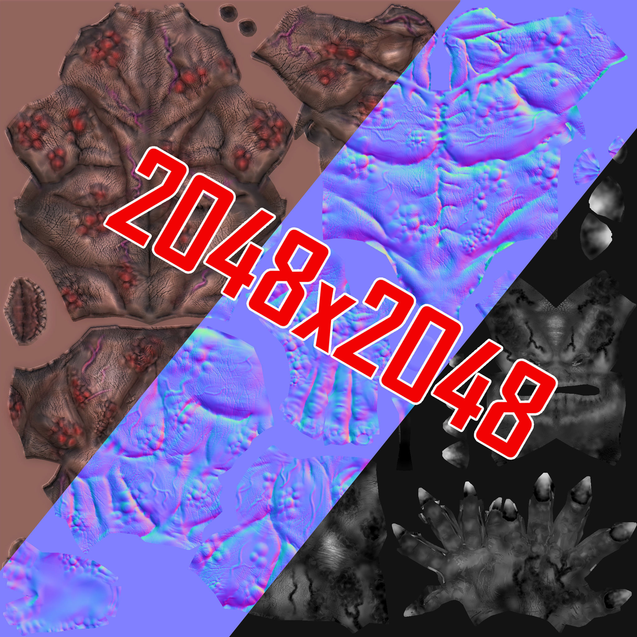 Cavern Troll monster Low-poly 3D model_11