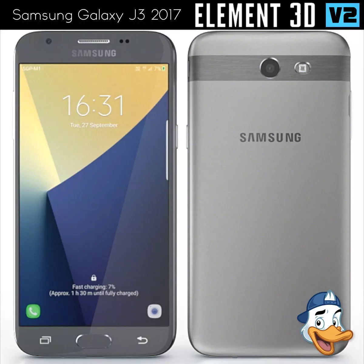 Samsung Galaxy J3 2017 for Element 3D 3D model_0