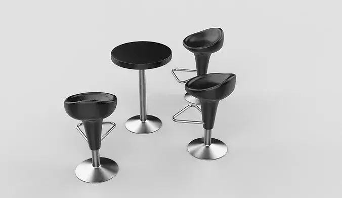 bar stool table  3D model 5