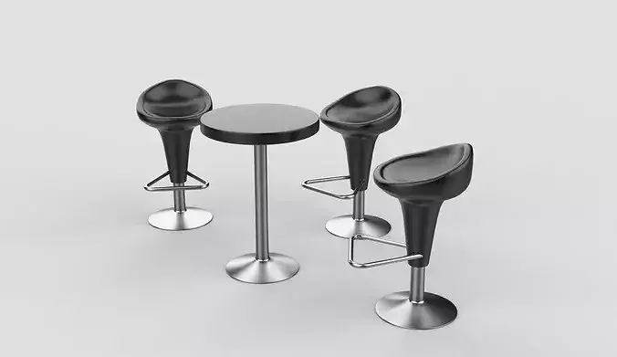 bar stool table  3D model 3
