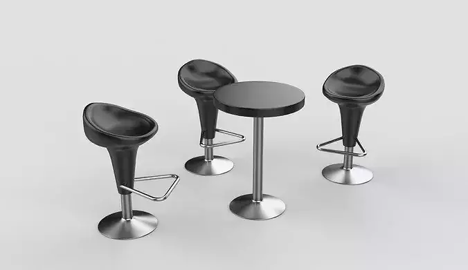 bar stool table 3D model