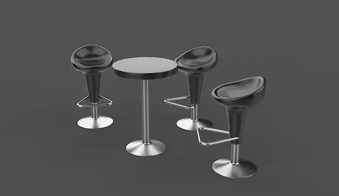 bar stool table  3D model 6