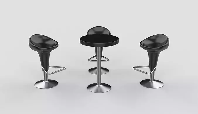 bar stool table  3D model 2