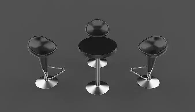 bar stool table  3D model 7