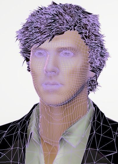 Sherlock - Benedict Cumberbatch Low-poly 3D model_7