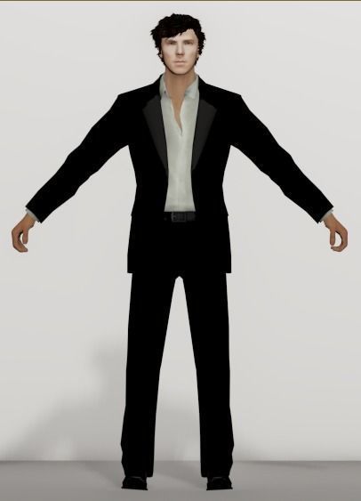 Sherlock - Benedict Cumberbatch Low-poly 3D model_1