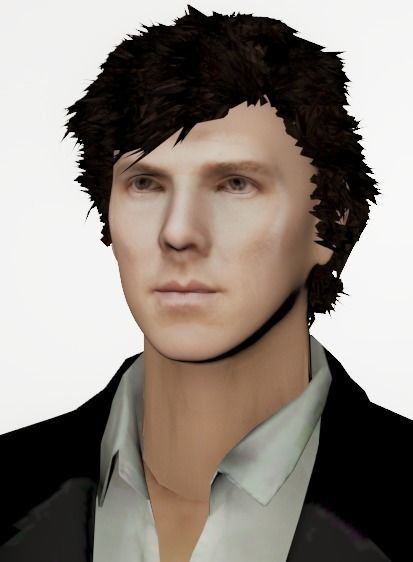 Sherlock - Benedict Cumberbatch Low-poly 3D model_0