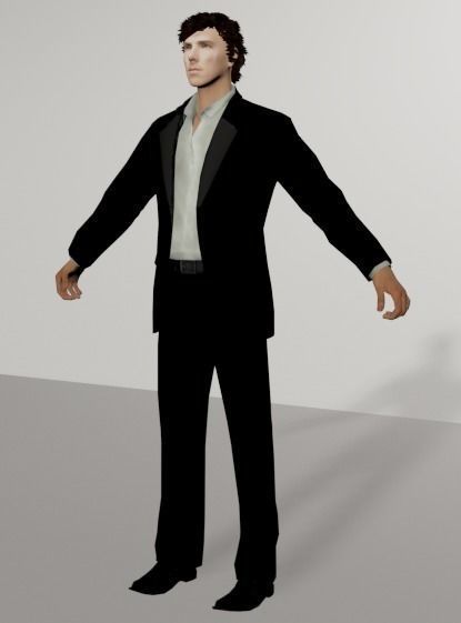Sherlock - Benedict Cumberbatch Low-poly 3D model_2
