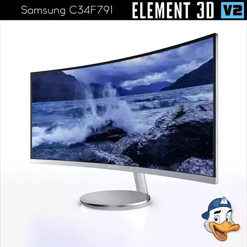 Samsung C34F791 Curved Widescreen Monitor for Element 3D 3D model