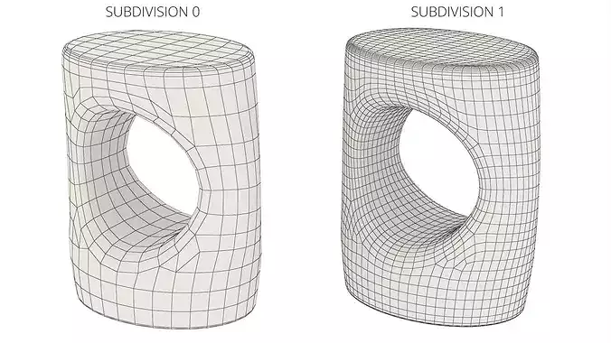 Sculptural Atoll Side Table with Cutout Brown 3D model 6