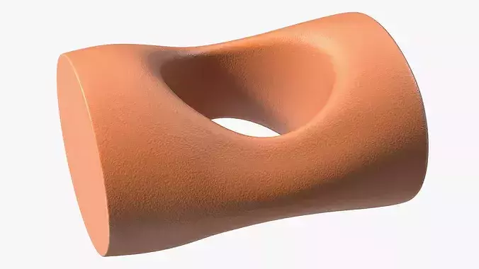Sculptural Atoll Side Table with Cutout Brown 3D model 4