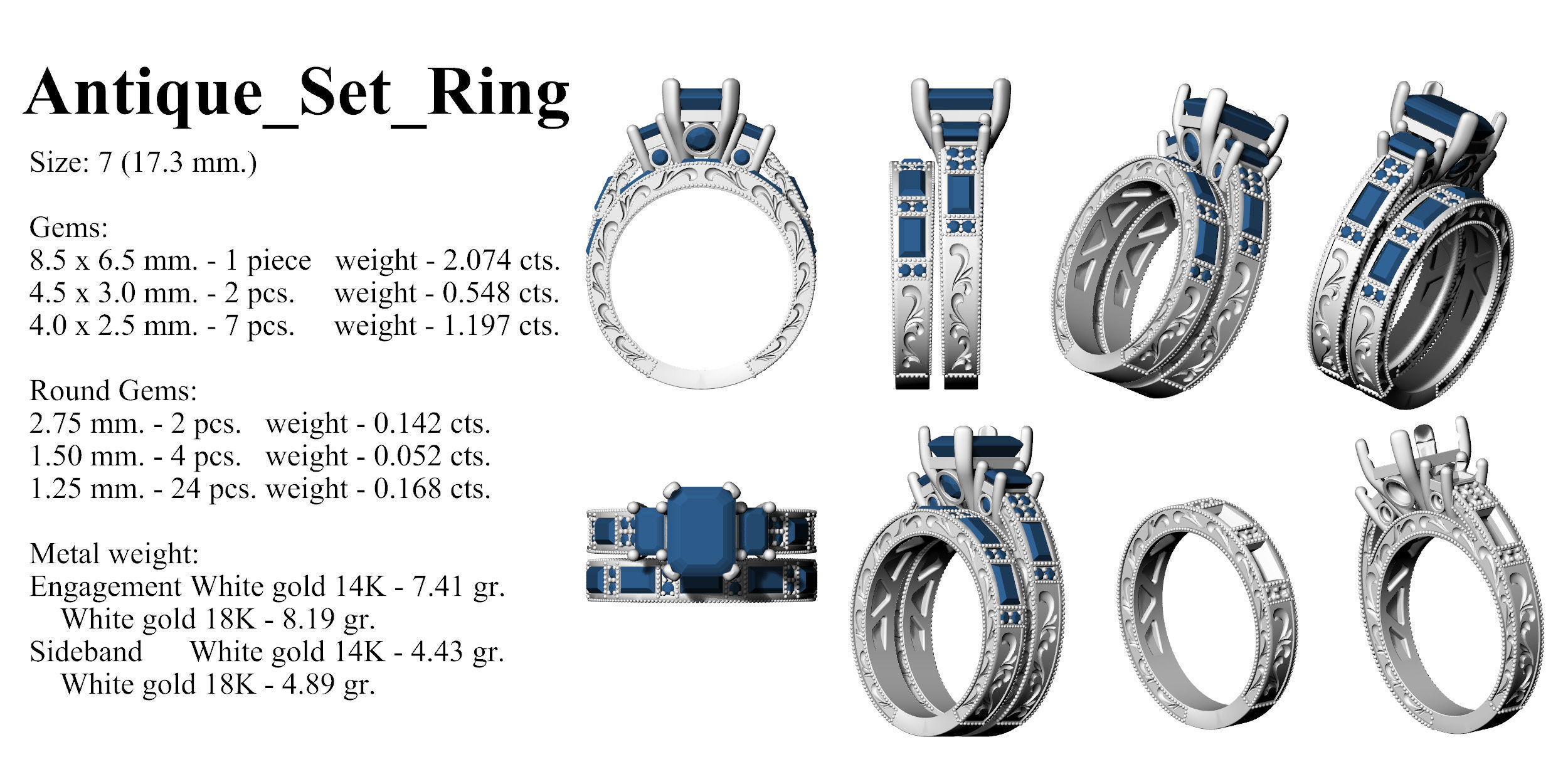 Antique Set Ring 3D print model_1