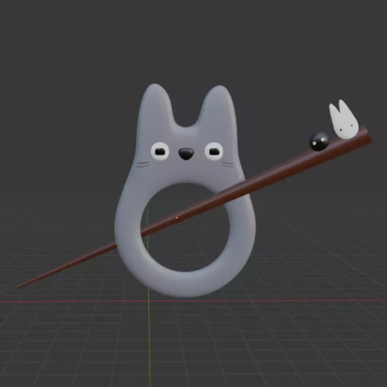 Totoro Hair stick - my neighbor totoro 3D print model
