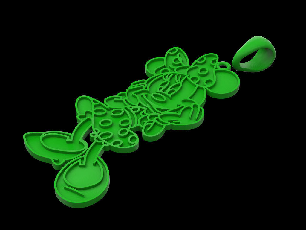 Mouse pendant 3D print model_4