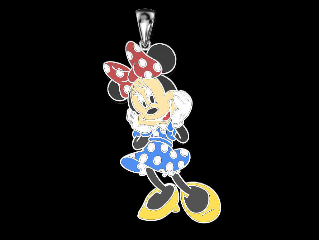 Mouse pendant 3D print model_3