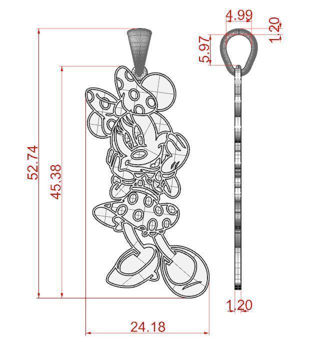 Mouse pendant 3D print model_5