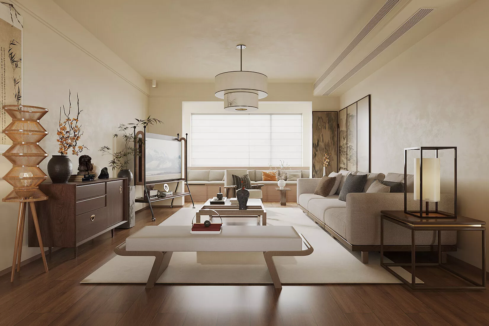Wabi-sabi Japanese Living Room Modern Japanese Living Room 3D model