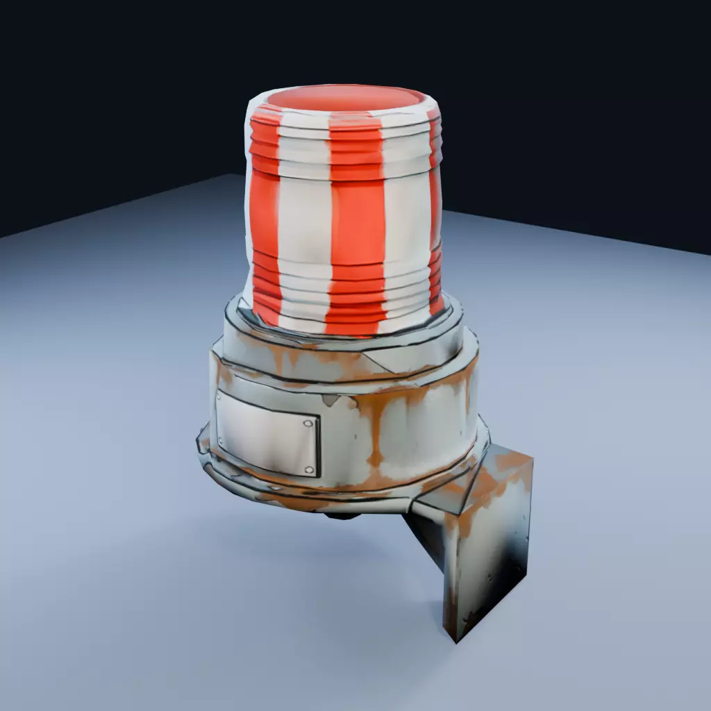 Rotating Beacon Light Low Poly PBR Game Asset Low-poly 3D model
