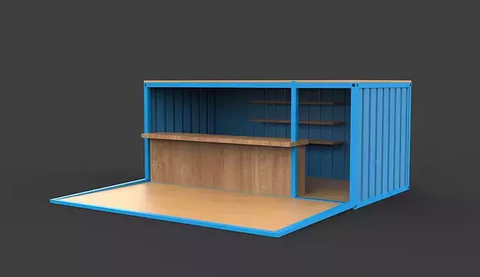 Container Cafe 01 3D model 7