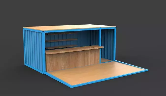 Container Cafe 01 3D model 6