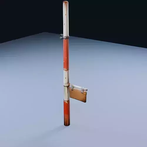 Maritime Signal Flag Pole Low Poly PBR Game Asset